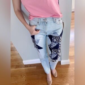 Ralph Lauren women Light Blue Patchwork Jeans